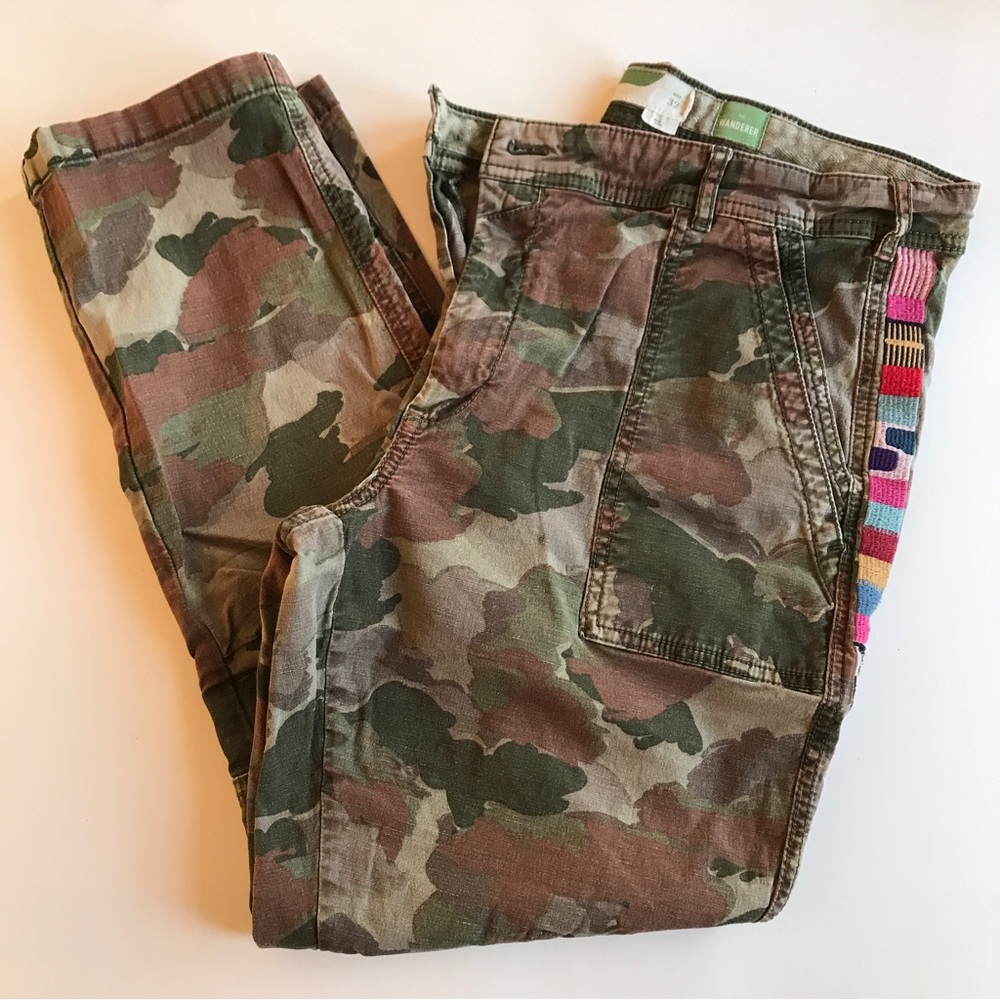 Anthropologie cropped camo pants
